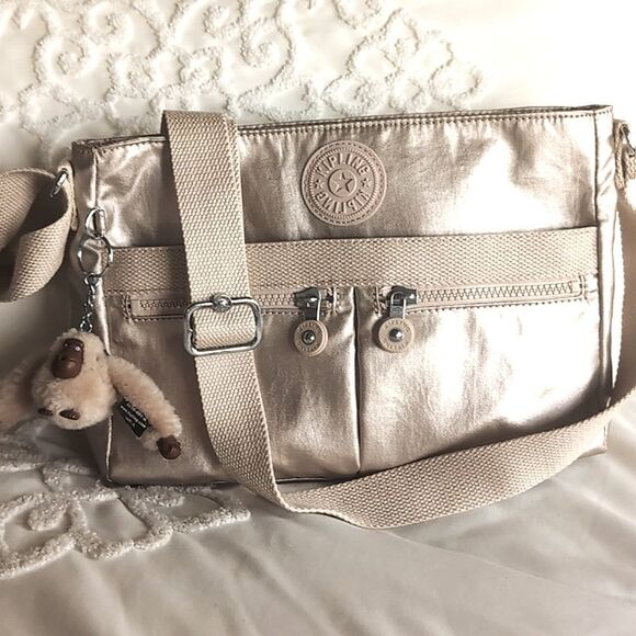 Kipling- New Angie Metallic Glow Crossbody Travel Bag NWOT - Picture 2 of 16